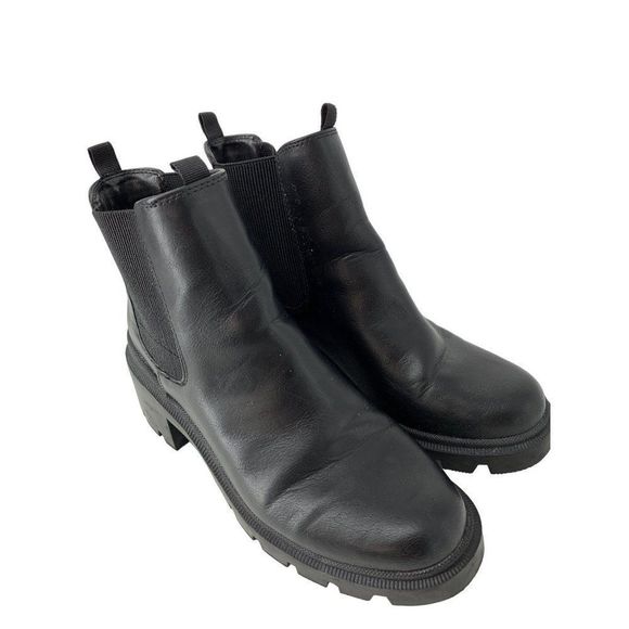 Womens Target Black Treaded Bootie Vegan Ankle Boot Size 11 4039 pull on stretch - Picture 2 of 8